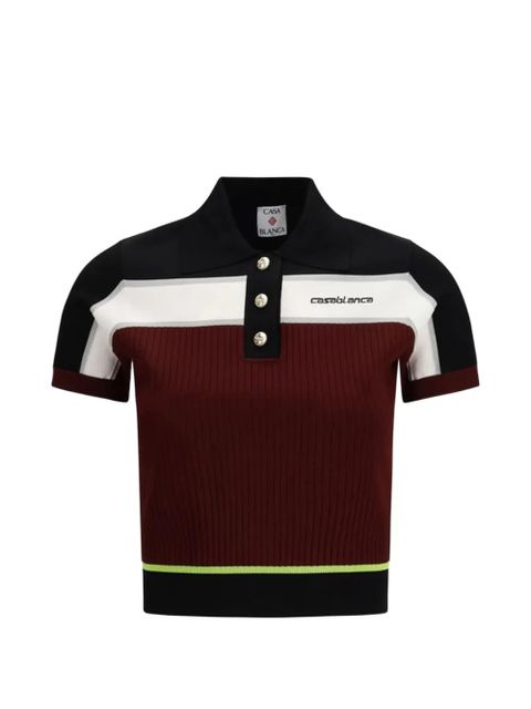 Casablanca stripe-detail polo shirt - Red - zdjęcie produktu nr 1