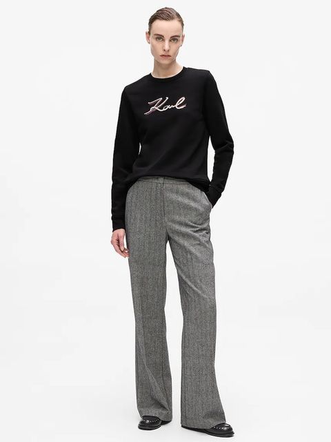 Karl Lagerfeld bluza damska kolor czarny z aplikacją A4W20041