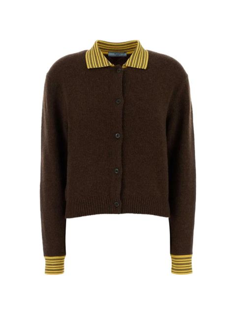 Prada striped collar cardigan - Brown - zdjęcie produktu nr 1