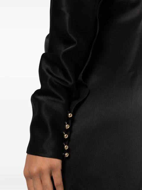 Lanvin satin draped midi dress - Black