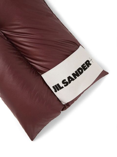 Jil Sander logo-patch padded scarf - Red