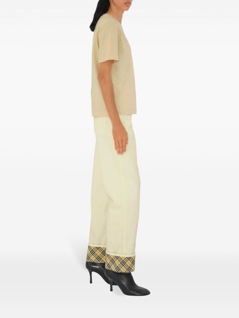Burberry logo-embroidered cotton T-shirt - Neutrals