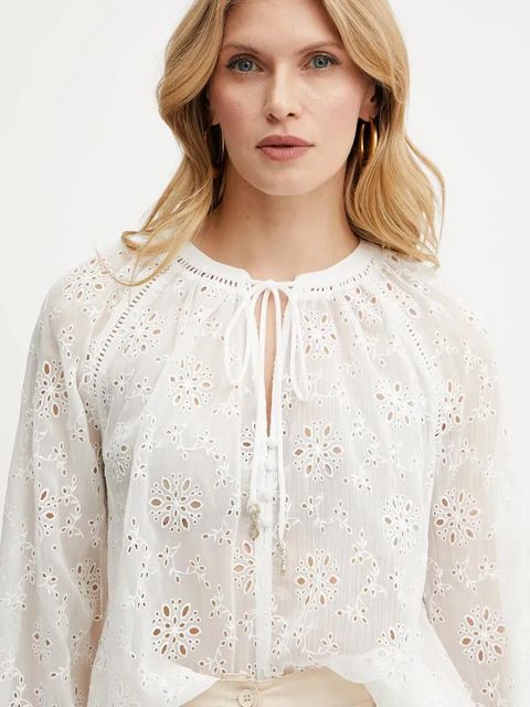 Guess bluzka DANILE damska kolor biały gładka W5GH60 W0WA2