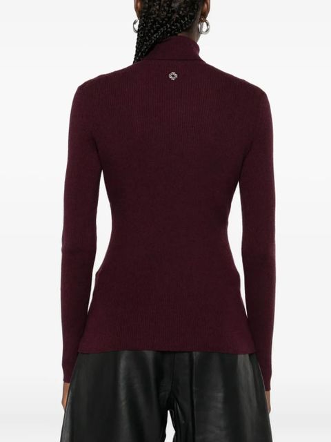 Maje ribbed turtleneck sweater - Red