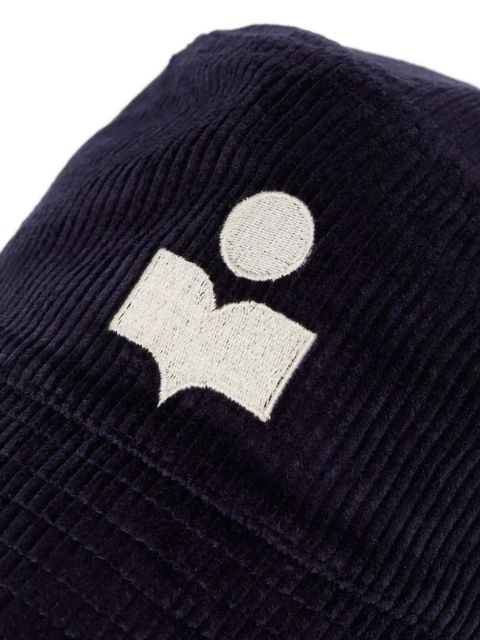 ISABEL MARANT embroidered logo bucket hat - Blue