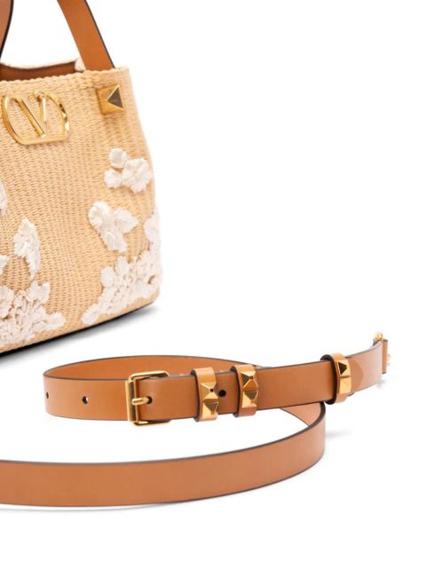 Valentino Garavani floral-embellished tote bag - Neutrals