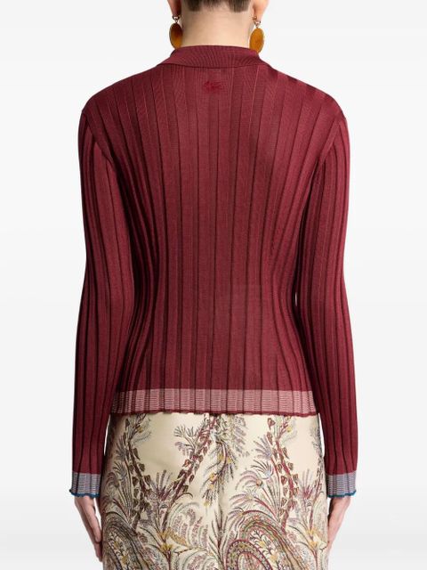 ETRO ribbed polo top - Red