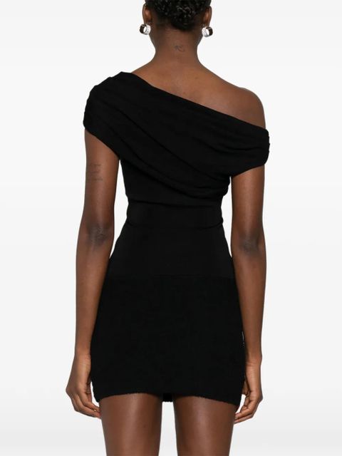 Self-Portrait asymmetric-design top - Black