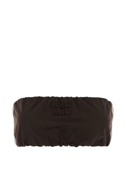 Miu Miu logo-embossed top - Brown - zdjęcie produktu nr 1
