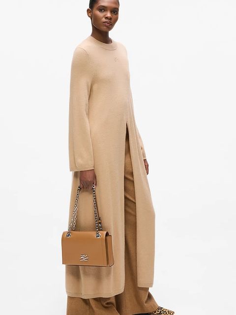 Karl Lagerfeld sweter z wełną damski kolor beżowy A4W18048