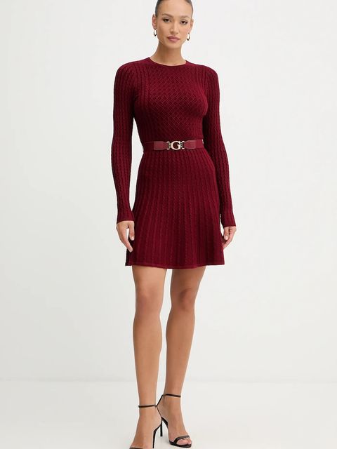 Guess sukienka HANA kolor bordowy mini dopasowana W5BK68 Z2YJ2 - zdjęcie produktu nr 2