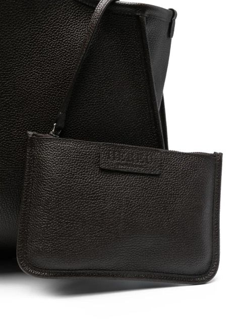 Hereu large leather tote bag - Brown