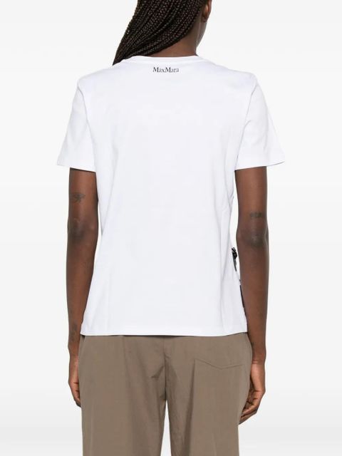 Max Mara sequin-embellished graphic-print T-shirt - White