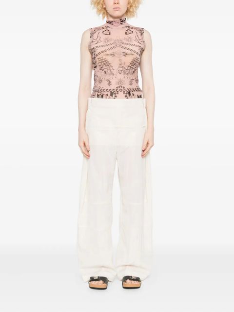 PINKO printed high-neck top - Neutrals