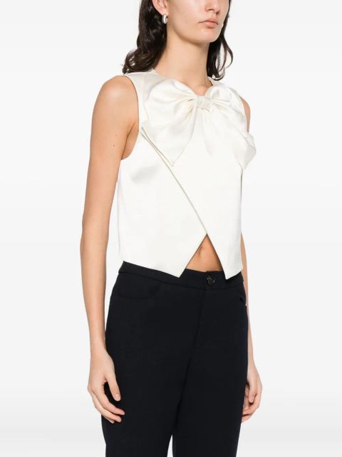 SANDRO bow satin top - Neutrals