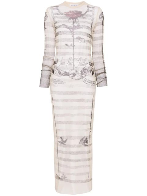 Jean Paul Gaultier Tattoo Marinière maxi dress - Neutrals - zdjęcie produktu nr 1