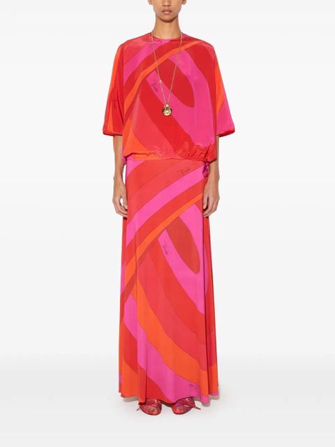 PUCCI Iride-print silk top - Red - zdjęcie produktu nr 2