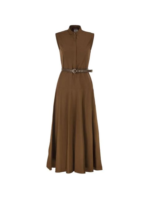 Max Mara belted cotton midi dress - Brown - zdjęcie produktu nr 1