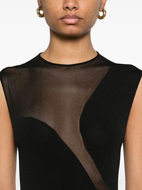 ROTATE BIRGER CHRISTENSEN sheer knit maxi dress - Black