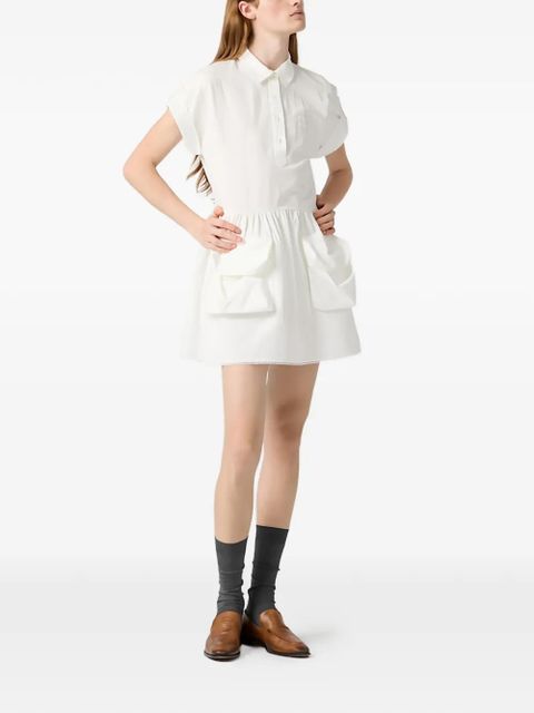 Miu Miu slubbed poplin dress - White - zdjęcie produktu nr 1