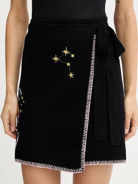 Never Fully Dressed spódnica kolor czarny mini rozkloszowana NFDKN736 - zdjęcie produktu nr 1