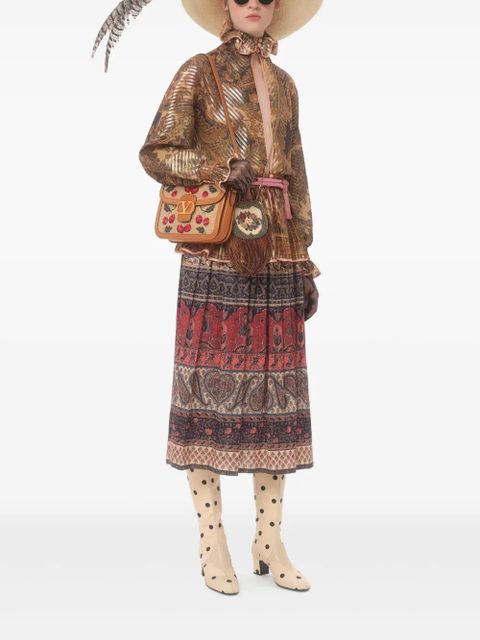 Valentino Garavani Voyage Imaginaire-print muslin midi skirt - Neutrals