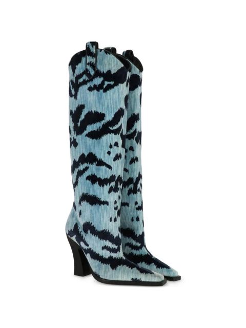 TOM FORD abstract-print pointed-toe boots - Blue - zdjęcie produktu nr 2