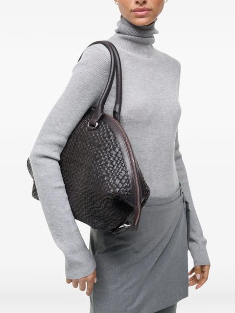 STAUD Hester woven tote bag - Brown
