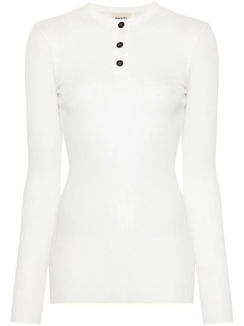 KHAITE fine-ribbed long-sleeve T-shirt - White - zdjęcie produktu nr 1