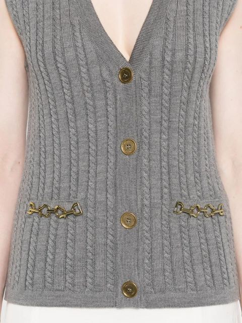 Golden Goose cable-knit chain-detail vest - Grey