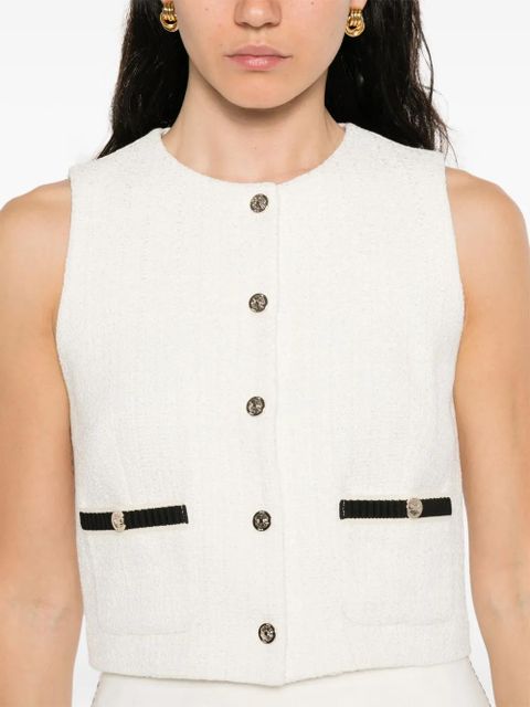 Maje sleeveless tweed jacket - Neutrals