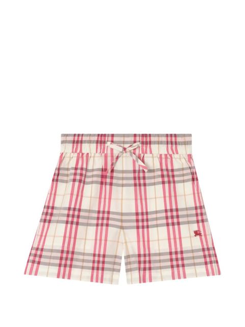 Burberry check cotton shorts - Neutrals - zdjęcie produktu nr 1