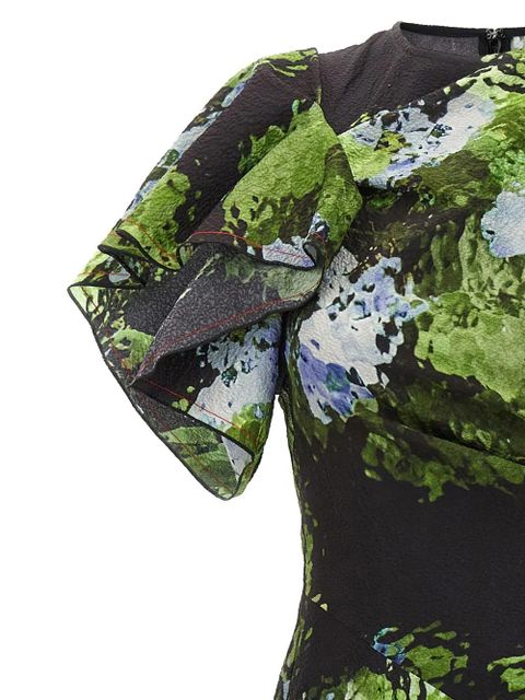 Victoria Beckham floral printed dress - Green