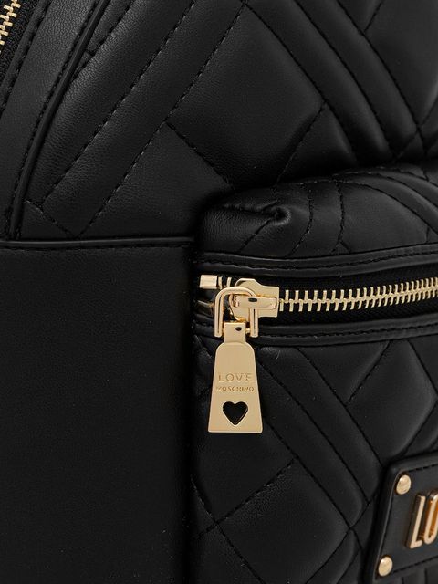Love Moschino plecak damski kolor czarny mały z aplikacją JC4148PP1NLA0000