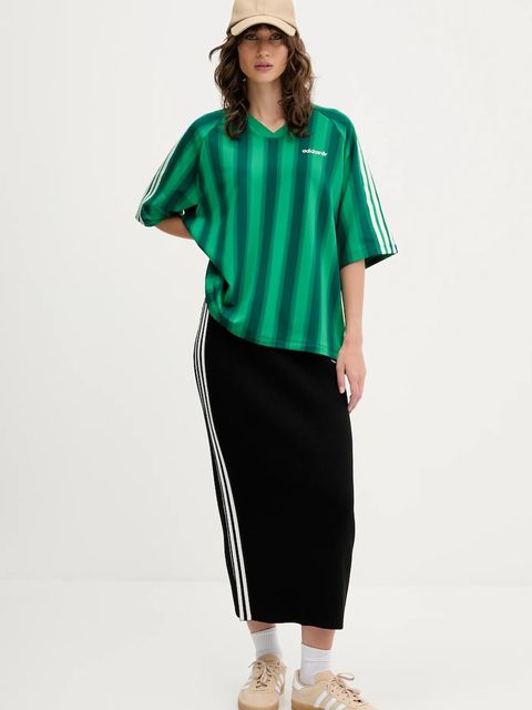 adidas Originals spódnica 3-Stripes kolor czarny midi ołówkowa JW2661 - zdjęcie produktu nr 2