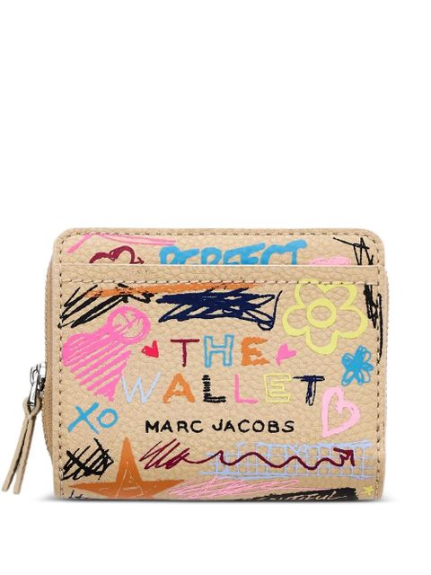 Marc Jacobs Scribble leather mini compact-wallet - Neutrals - zdjęcie produktu nr 1