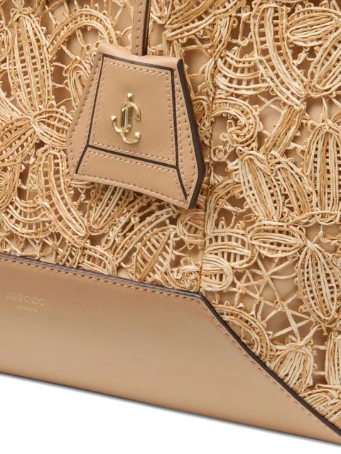 Jimmy Choo medium Diamond floral-appliqué tote bag - Neutrals