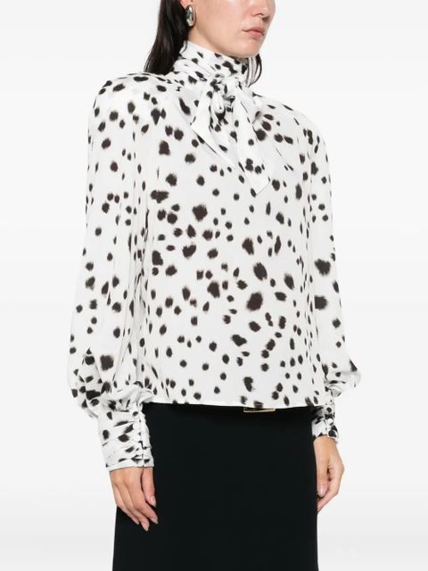 Rowen Rose dalmatian-pattern blouse - White