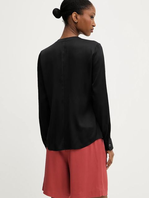 BOSS koszula jedwabna kolor czarny regular 50538481