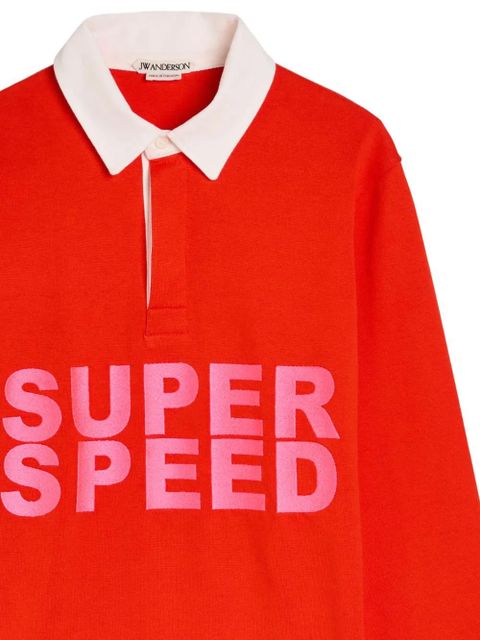 JW Anderson graphic long-sleeved polo top - Red - zdjęcie produktu nr 2