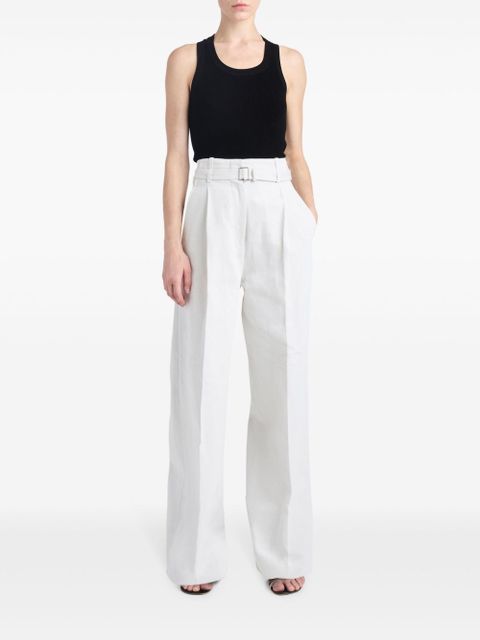 Proenza Schouler Dana high-waist cotton-linen trousers - White
