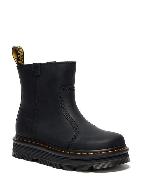 Dr. Martens botki ZebZag Rigger damskie kolor czarny na płaskim obcasie DM42662001