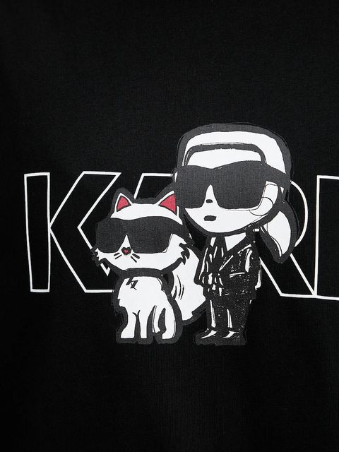 Karl Lagerfeld t-shirt bawełniany IKON damski kolor czarny A3W17084