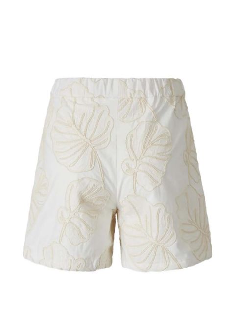 Moncler leaf-embroidered drawstring shorts - White - zdjęcie produktu nr 2