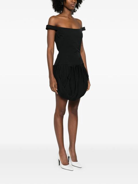 Magda Butrym off-shoulder gathered mini dress - Black