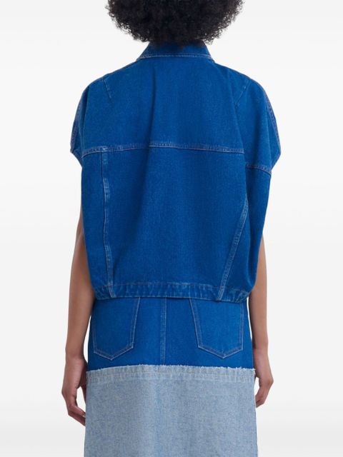Marni short-sleeved denim jacket - Blue