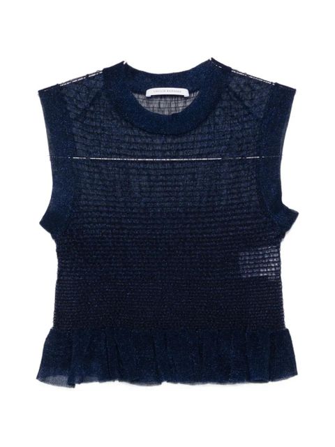 Cecilie Bahnsen ruffled knit top - Blue - zdjęcie produktu nr 1