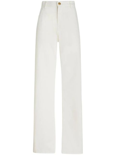 ETRO Pegaso-embroidered wide-leg jeans - White - zdjęcie produktu nr 1