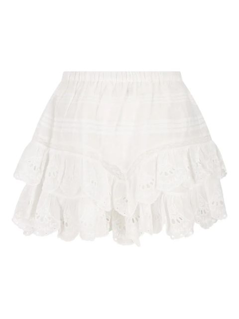 ISABEL MARANT ruffled eyelet mini skirt - White