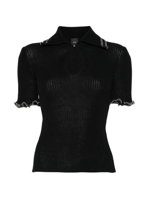 PINKO keyhole-collared polo shirt - Black - zdjęcie produktu nr 1
